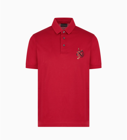 EMPORIO ARMANI POLO DE PUNTO DE MEZCLA DE LYOCELL